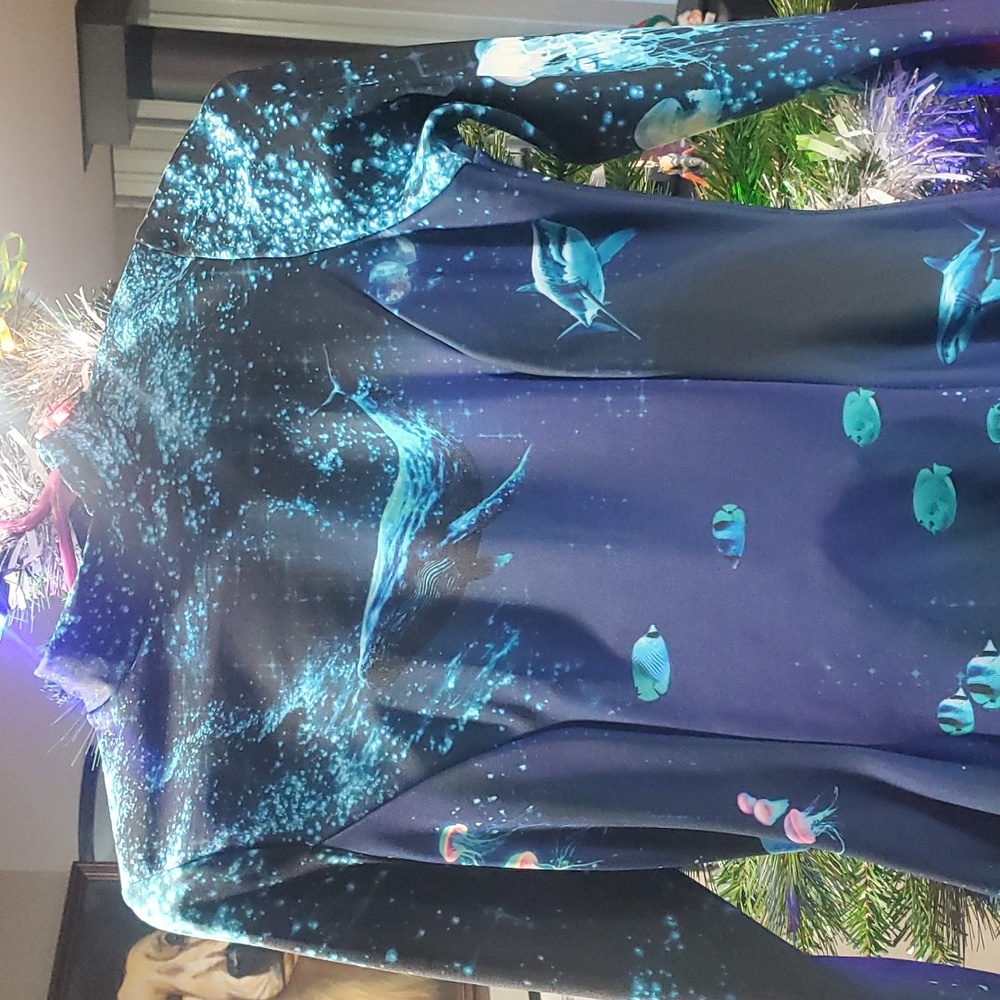 Blackmilk M Ocean themed dress